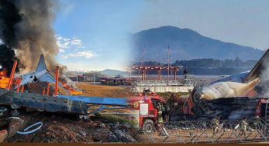 Pistte patlayan uçak yanıp kül oldu, 179 kişi can verdi! Güney Kore'de büyük facia kameraya yansıdı